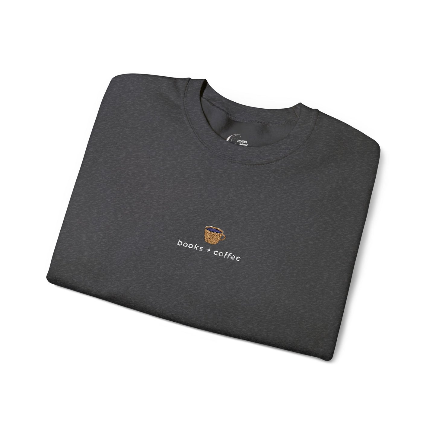 Embroidered Books & Coffee Sweatshirt - The Perfect Gift for Readers