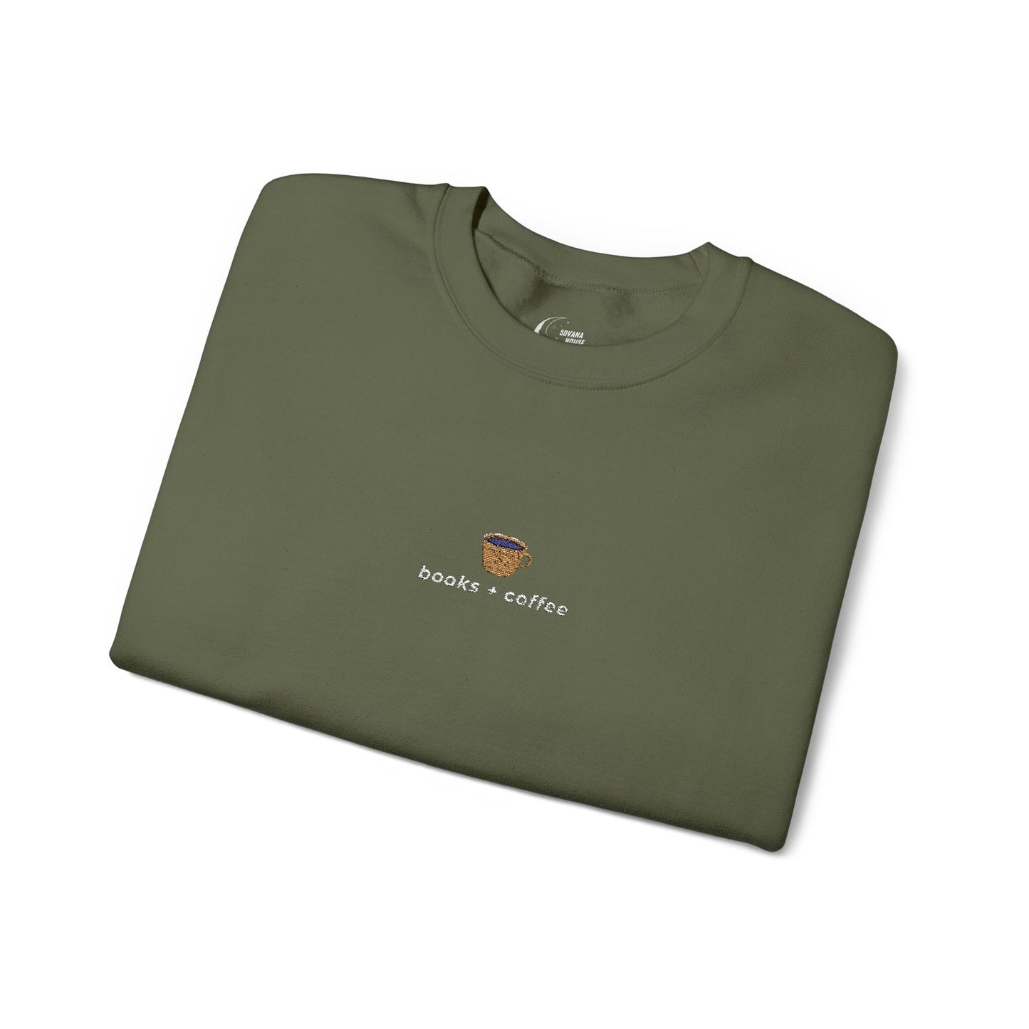 Embroidered Books & Coffee Sweatshirt - The Perfect Gift for Readers
