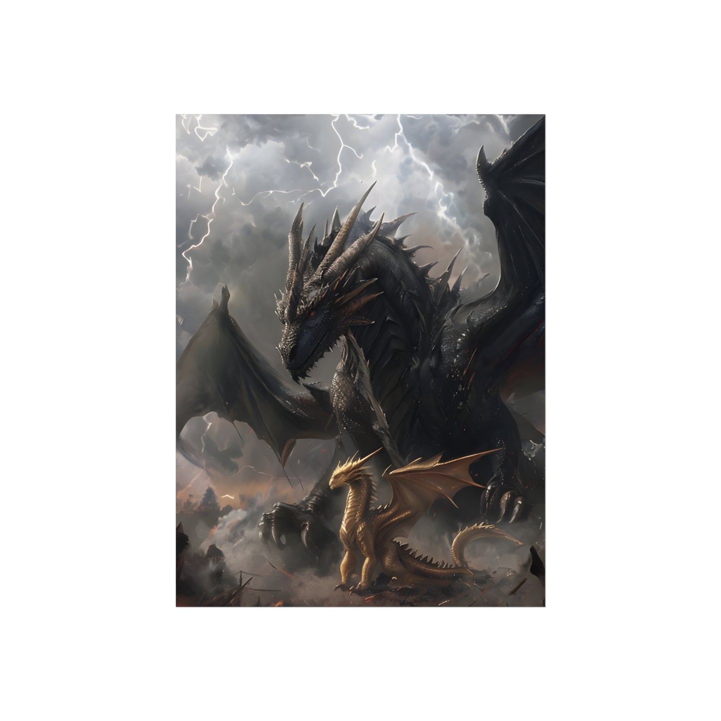 Tairn and Andarna - Fourth Wing Fan Art Print