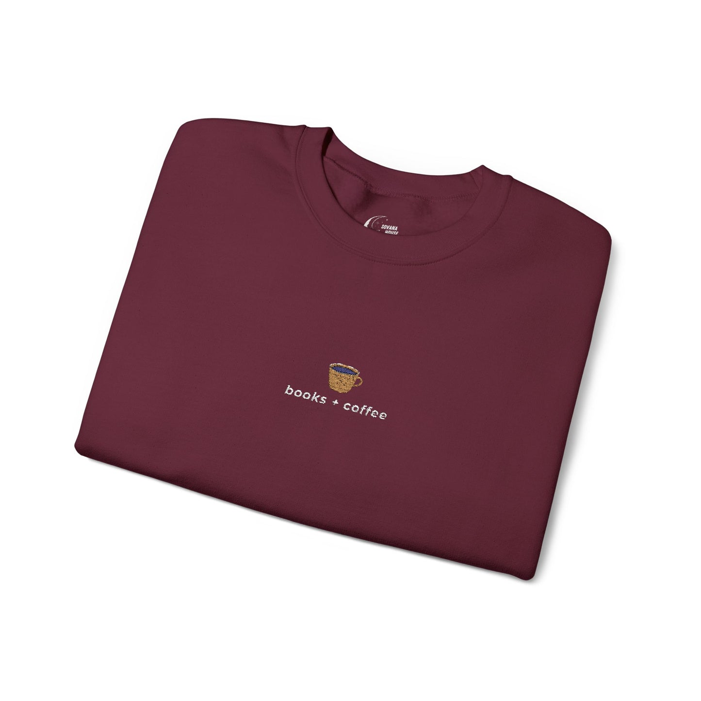 Embroidered Books & Coffee Sweatshirt - The Perfect Gift for Readers
