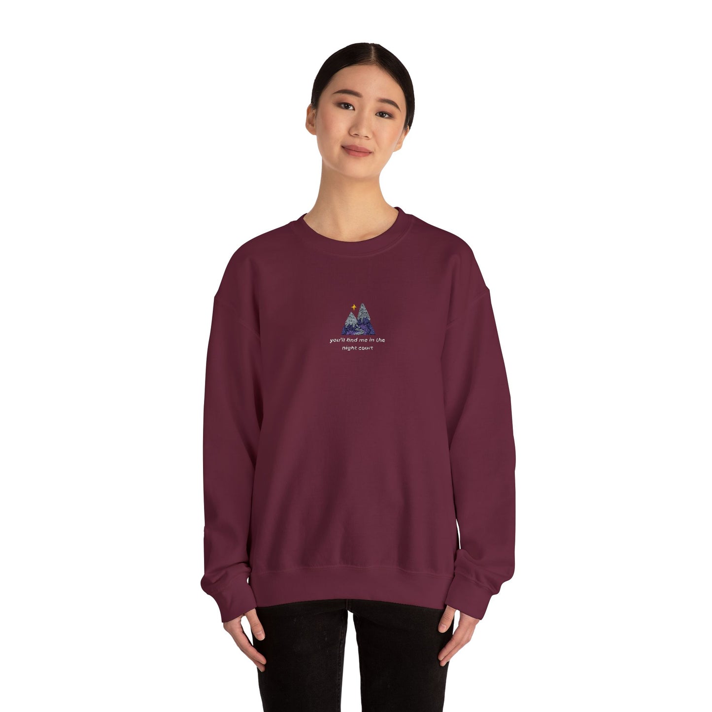 Embroidered Night Court Sweatshirt - ACOTAR-Inspired Bookish Clothing