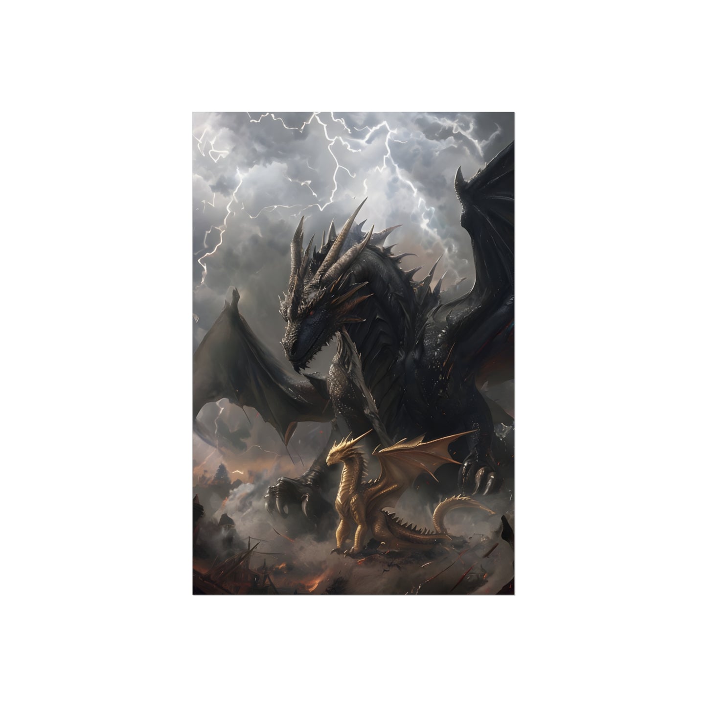 Tairn and Andarna - Fourth Wing Fan Art Print
