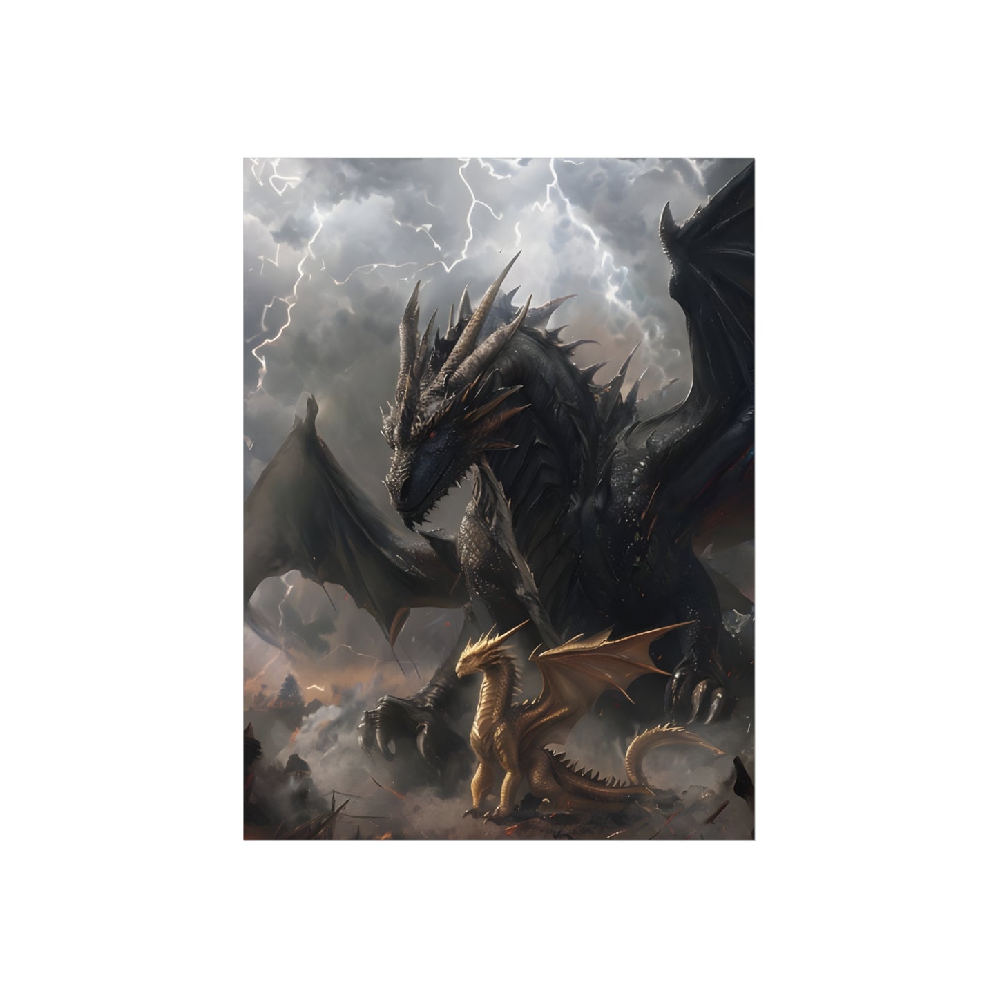 Tairn and Andarna - Fourth Wing Fan Art Print
