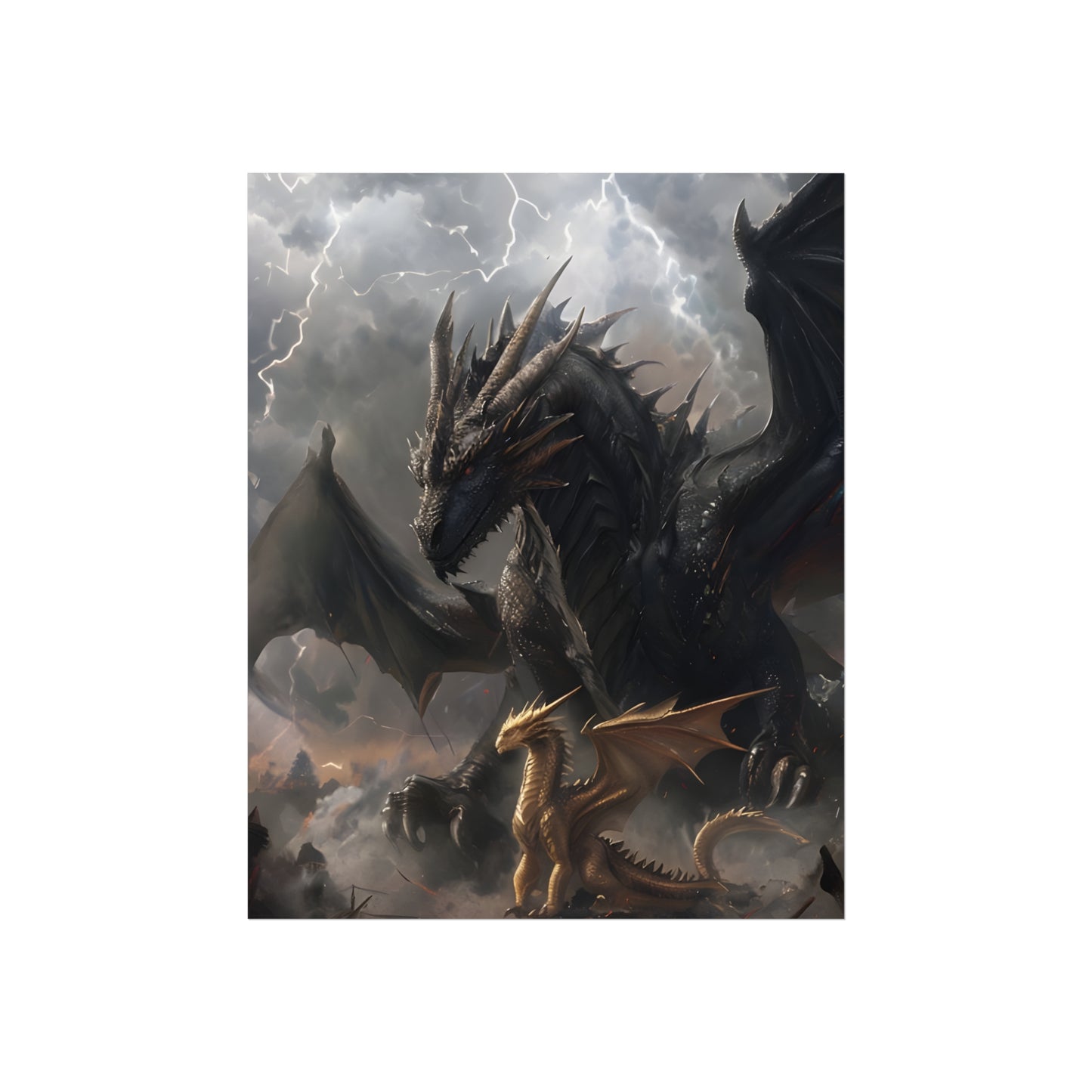 Tairn and Andarna - Fourth Wing Fan Art Print