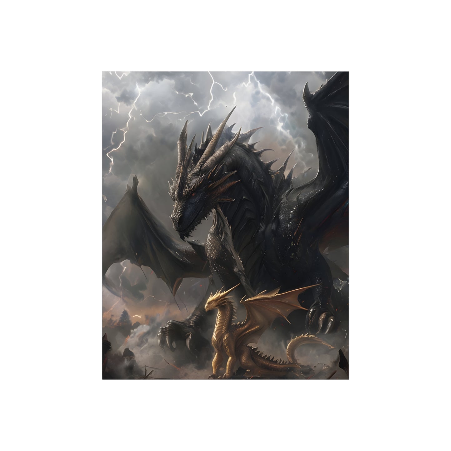 Tairn and Andarna - Fourth Wing Fan Art Print