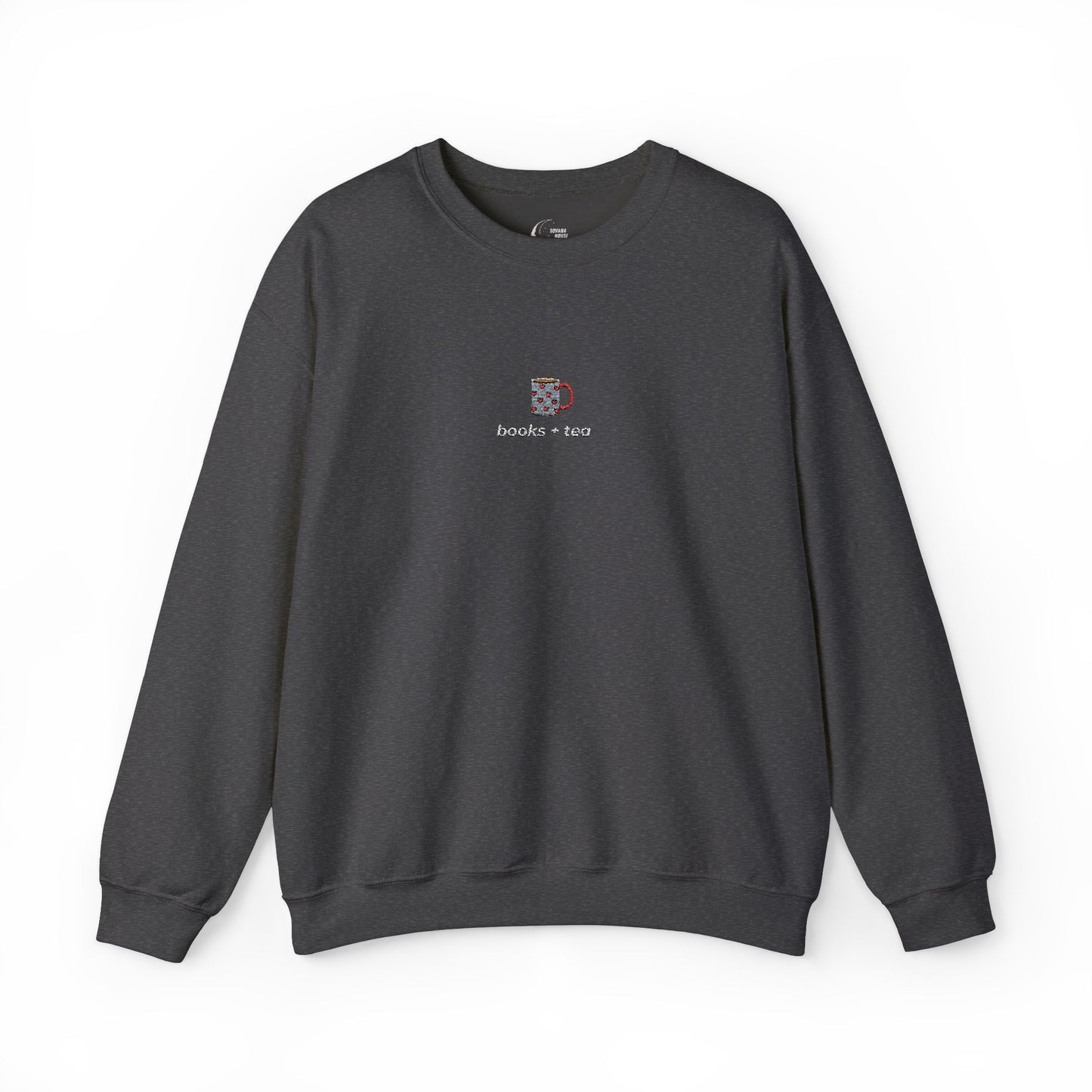 Embroidered Books & Tea Sweatshirt - Bookish Gift Ideas