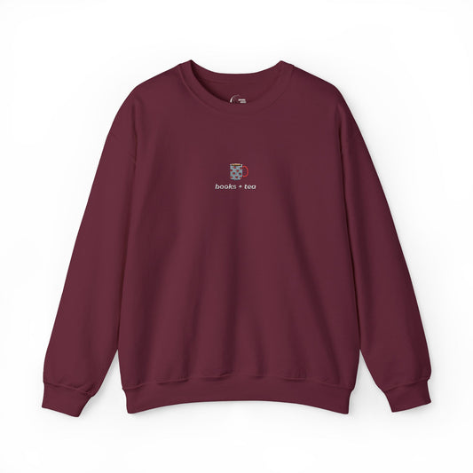 Embroidered Books & Tea Sweatshirt - Bookish Gift Ideas