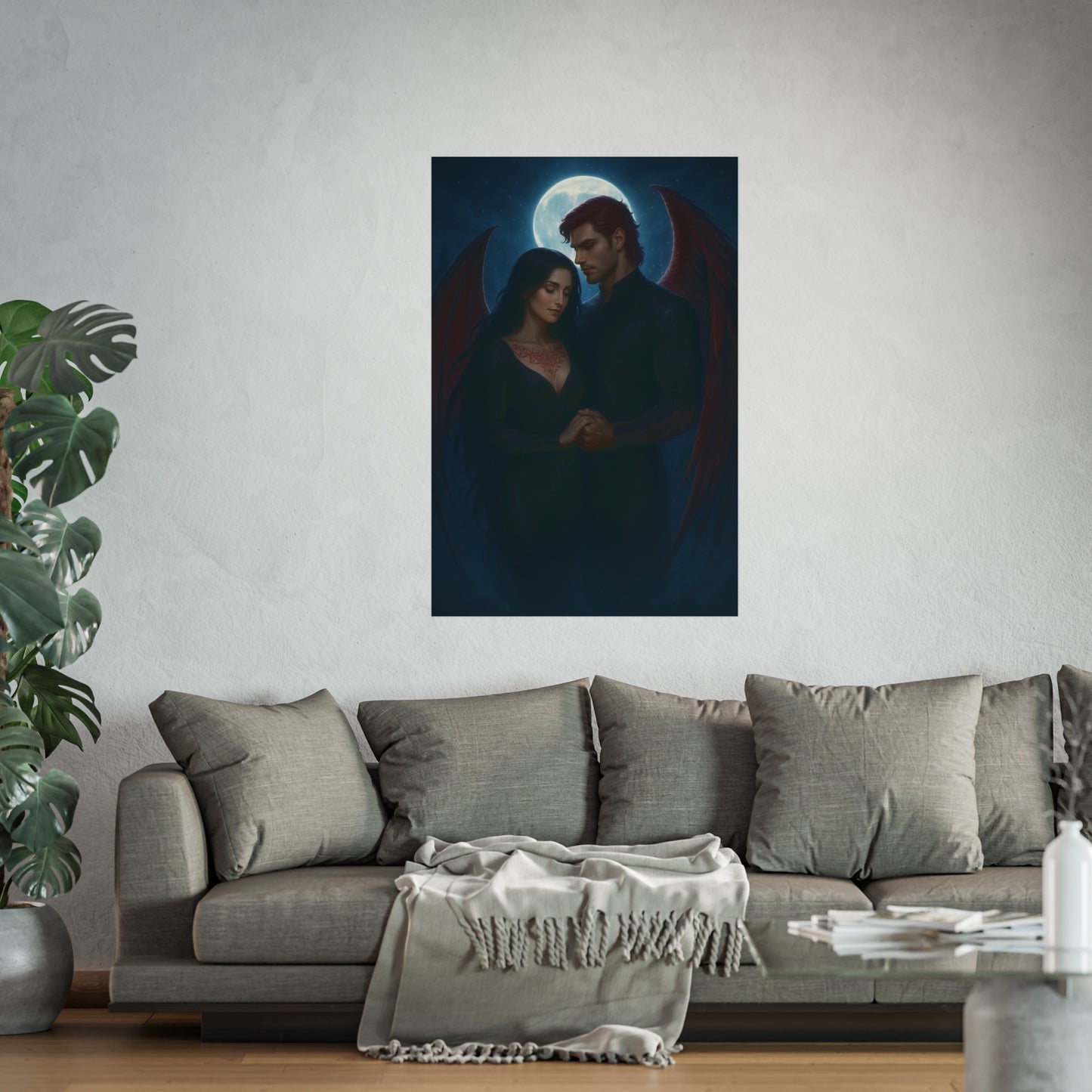 Oraya & Raihn Vampire Wings Art Print – Crowns of Nyaxia Fan Art Poster