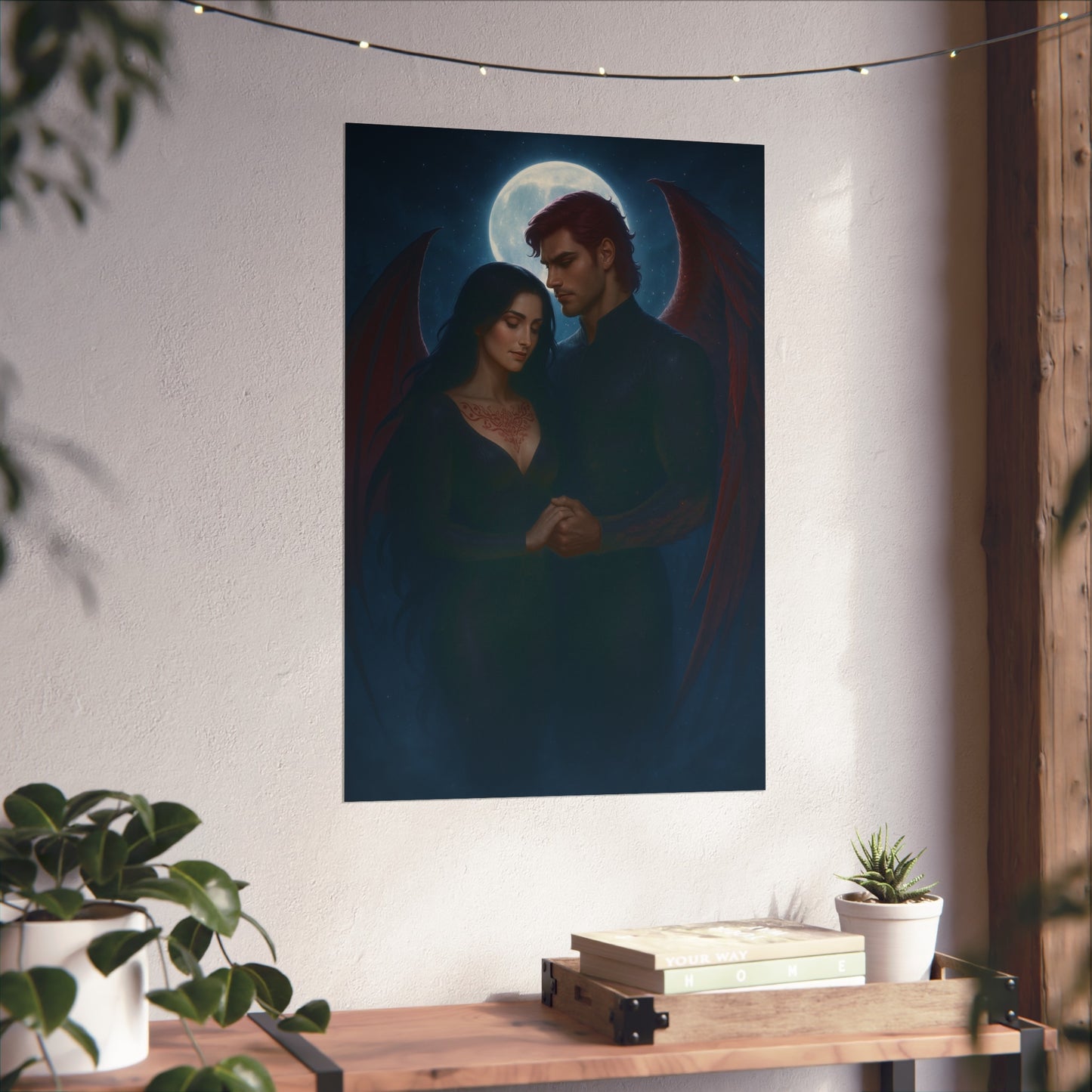 Oraya & Raihn Vampire Wings Art Print – Crowns of Nyaxia Fan Art Poster